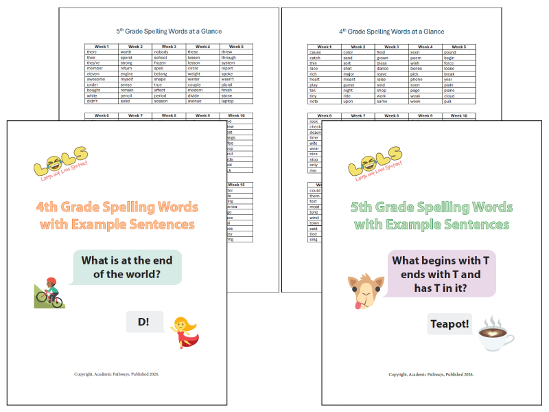 Spelling word lists